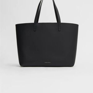 Mansur Gavriel Large Tote Italian Vegetable Leather in Black and Royal Blue In